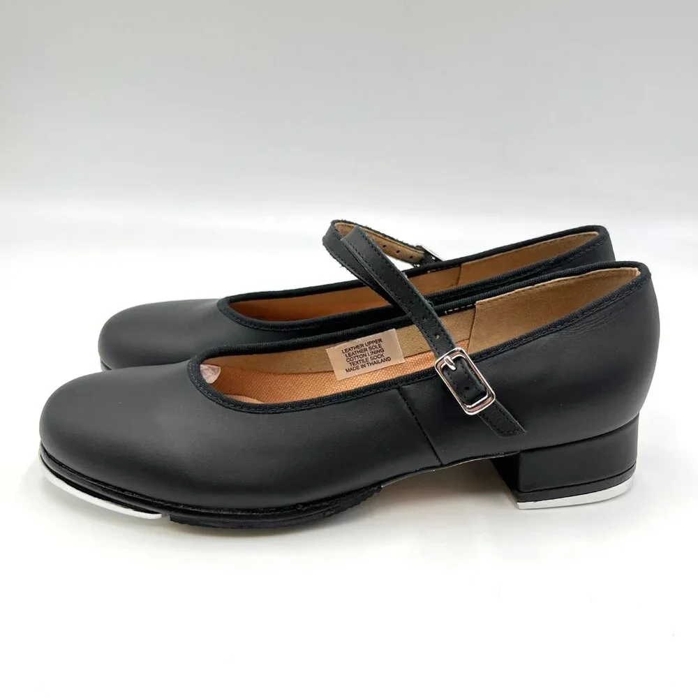 6.5N 6.5 NARROW WIDTH Bloch S0302L Tap On‎ Black Leather Mary Jane Dance Shoes